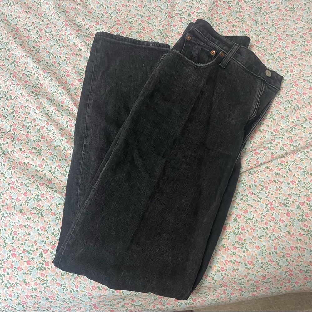 Abercrombie curve love black distressed denim